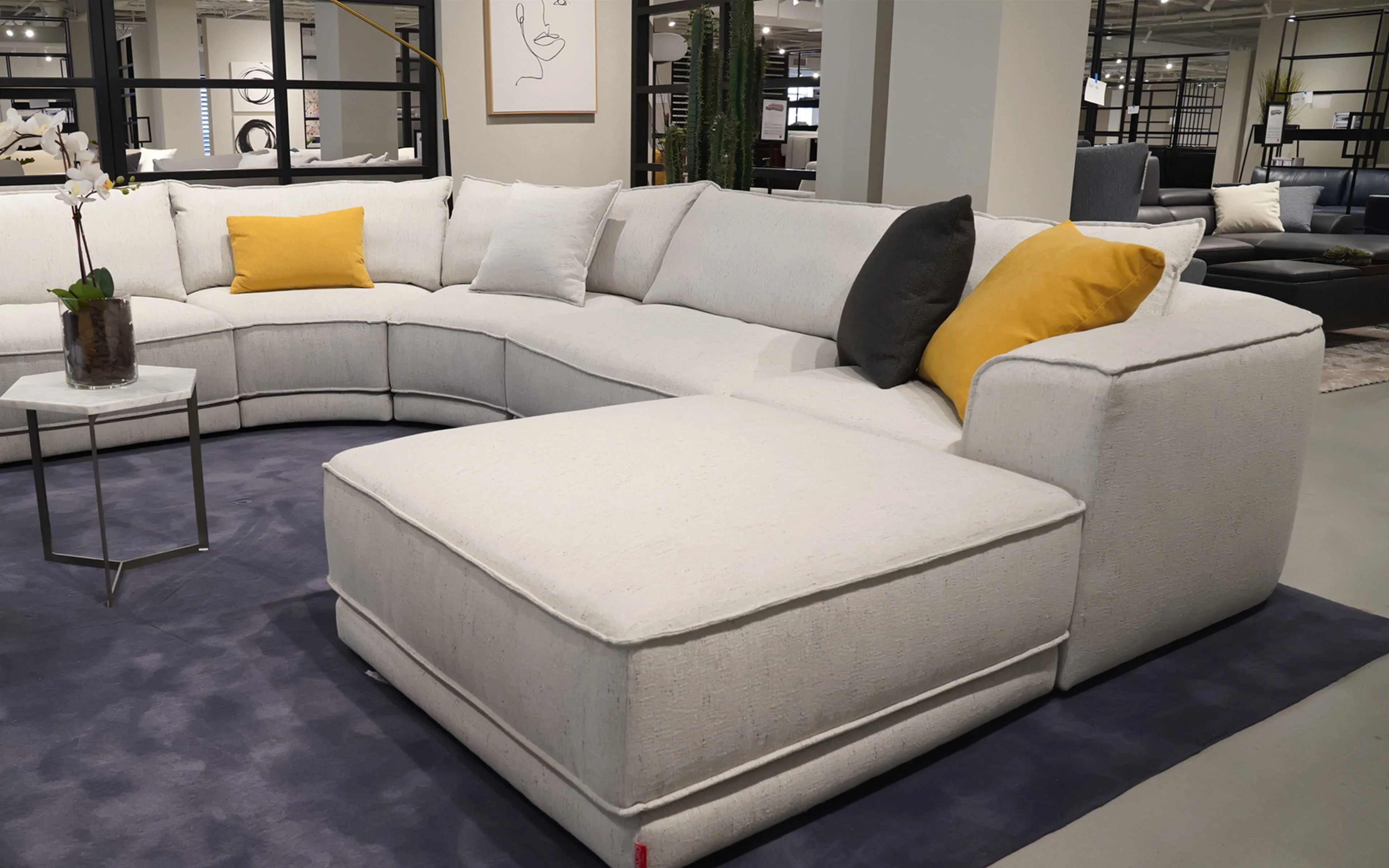 Aquilo Modern Motion Sectional Sofa with Ottoman - Image 5