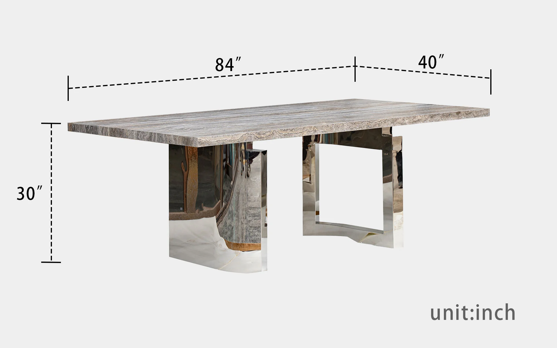 Daisy Travertine Rectangle Dining Table - Image 3