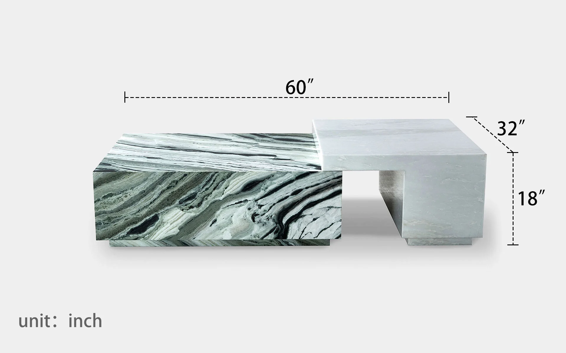 Elestria Marble Wooden Coffee Table - Image 5