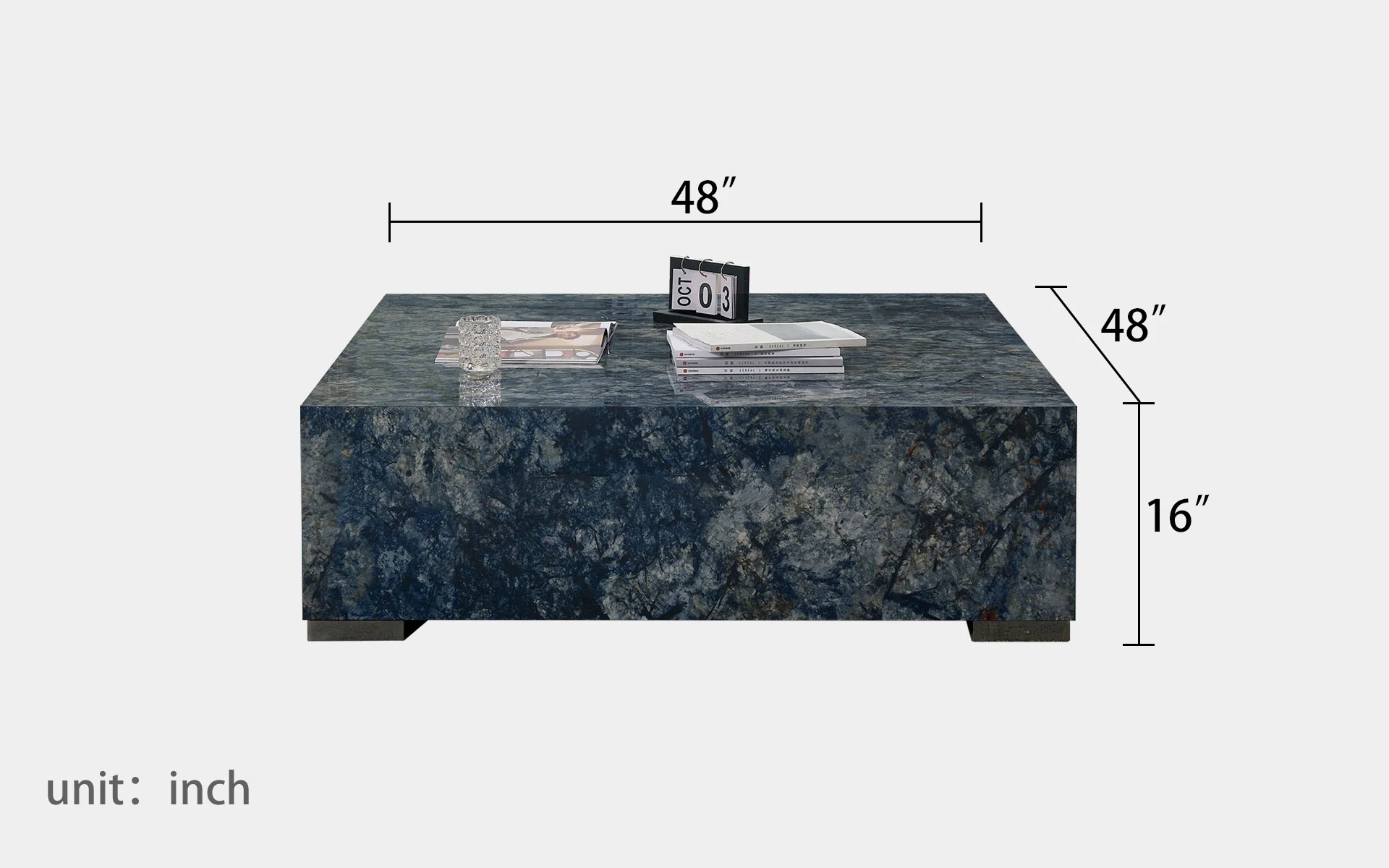 Evander Sintered Stone Square Coffee Table - Image 13