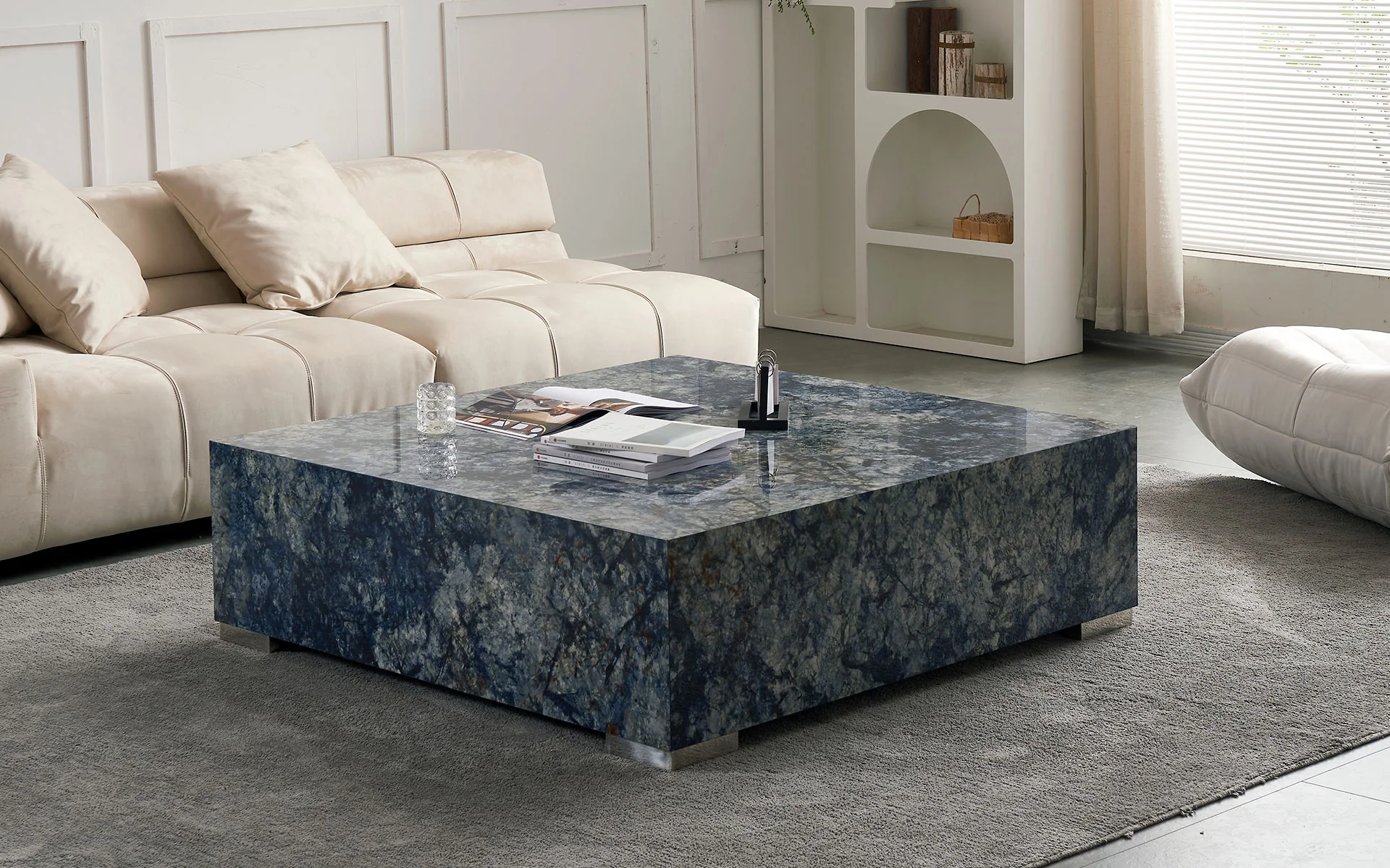 Evander Sintered Stone Square Coffee Table - Image 3