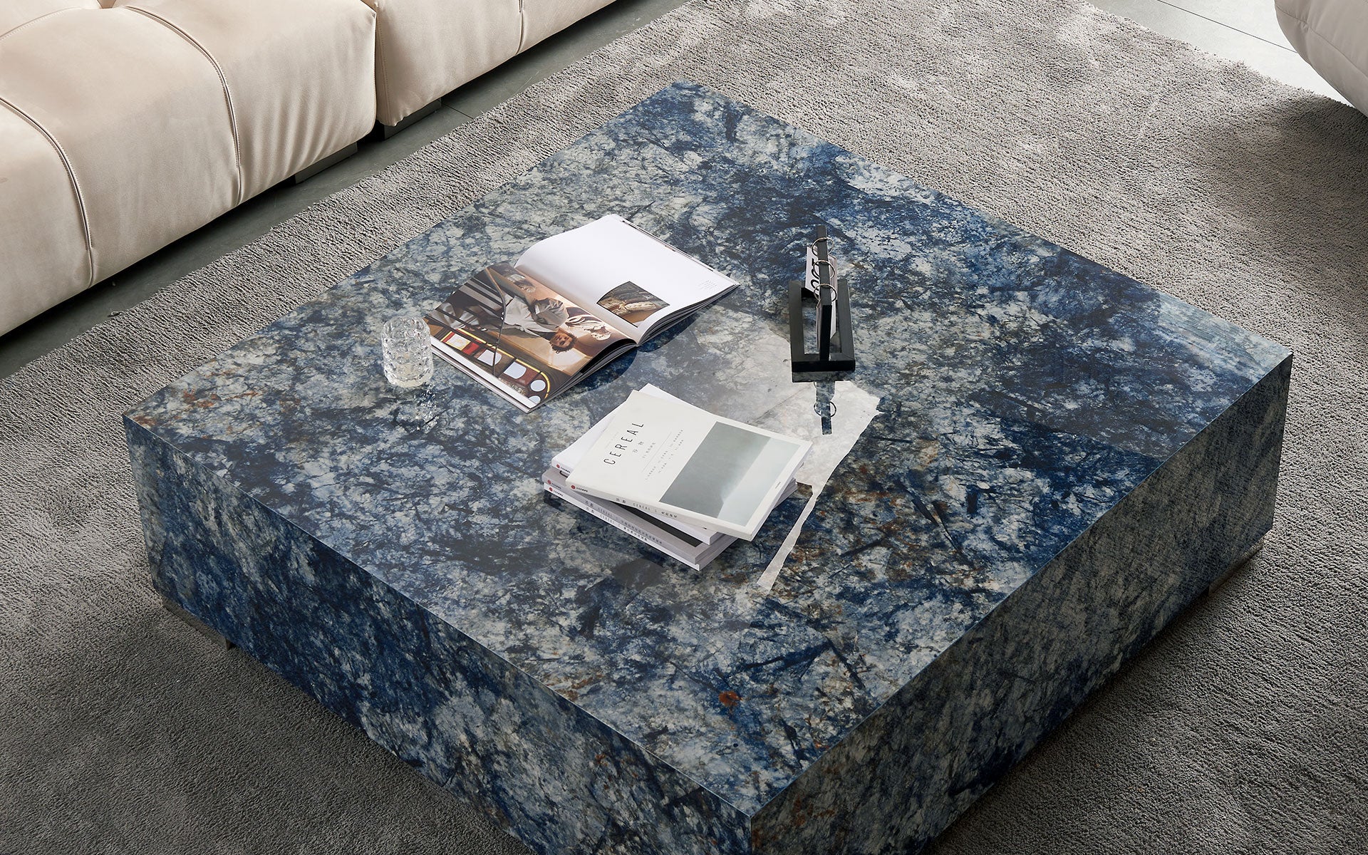 Evander Sintered Stone Square Coffee Table - Image 7