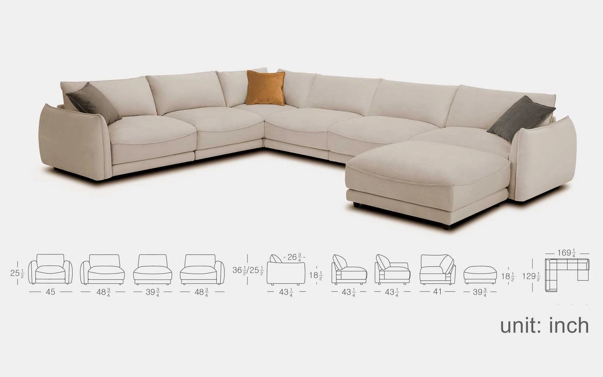 Favonius Modern Motion Sectional Sofa - Image 13