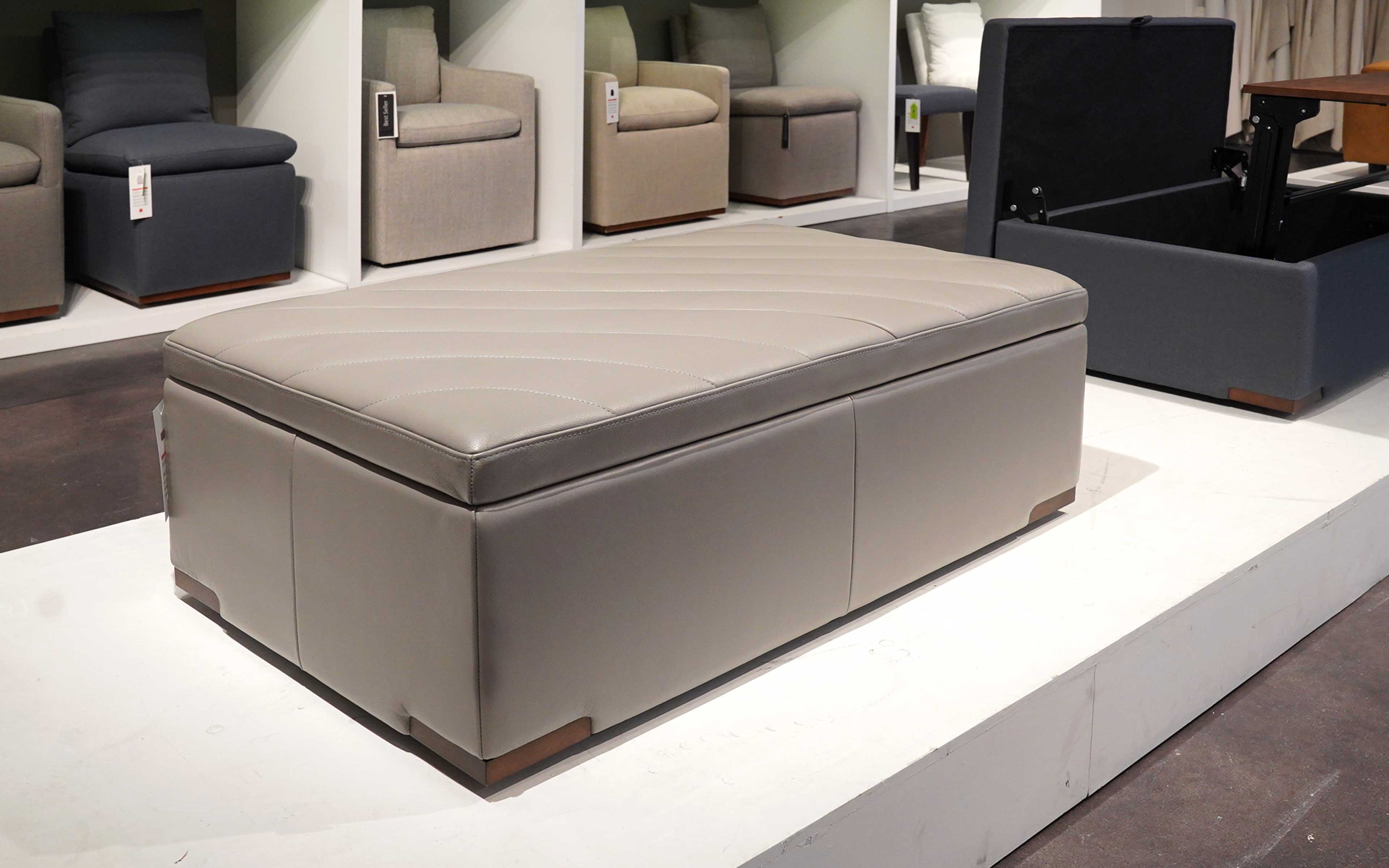 Fractus Modern Motion Storage Ottoman with Tray Table Desk - Image 3