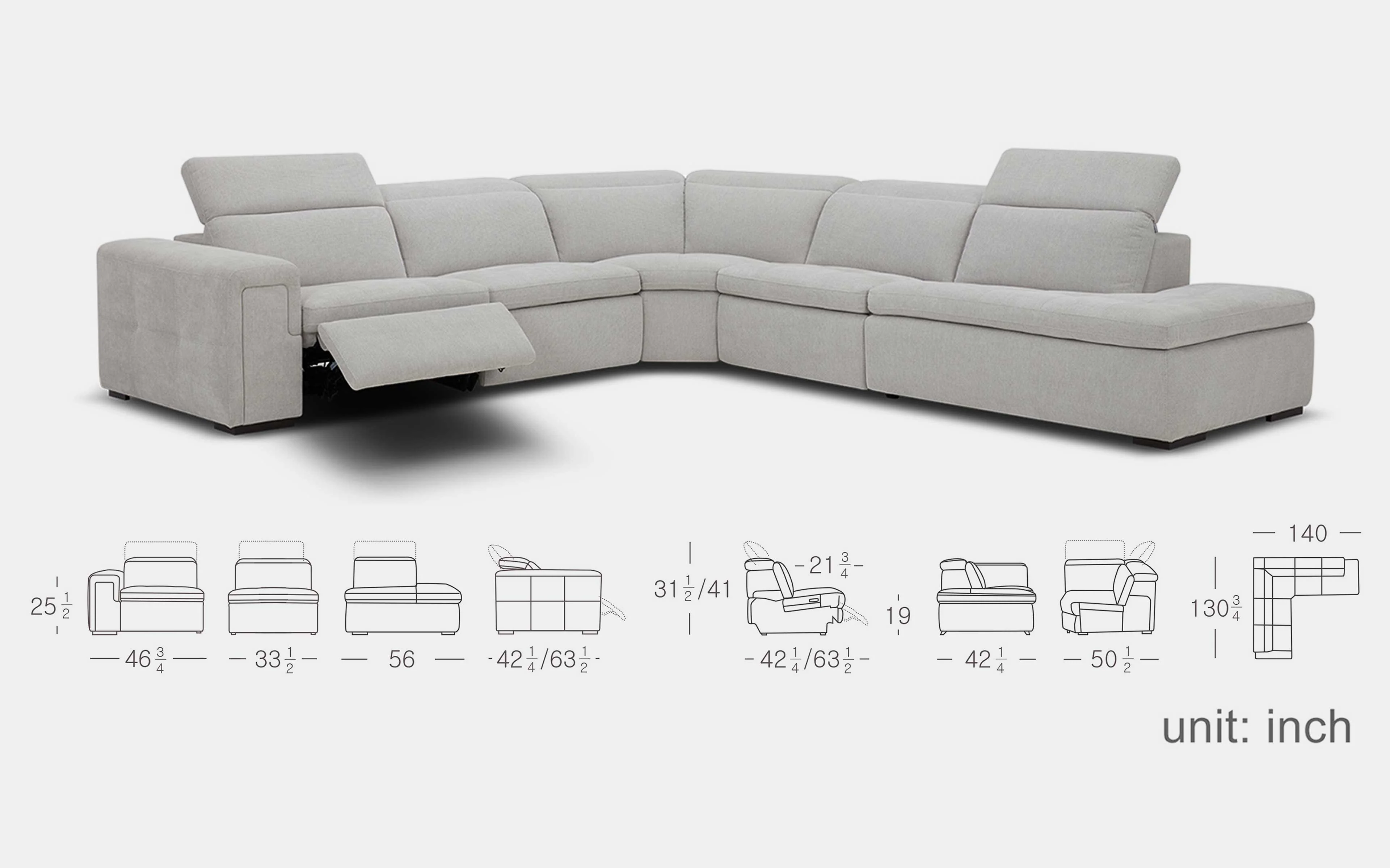 Freesia Modern Motion Reclining Sectional - Image 17