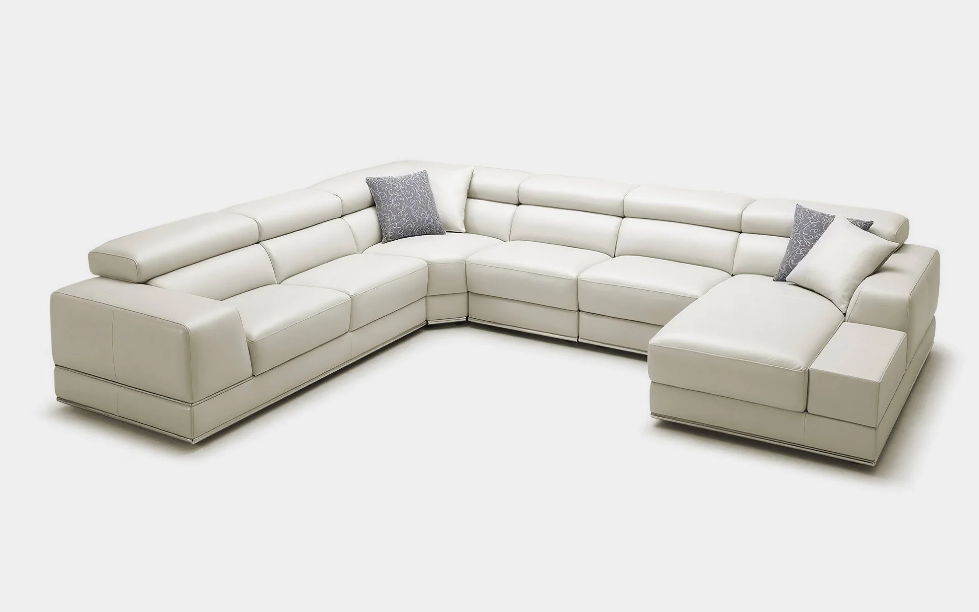 Geranium 6pc Modern Motion Leather Sectional with Storage - Image 4