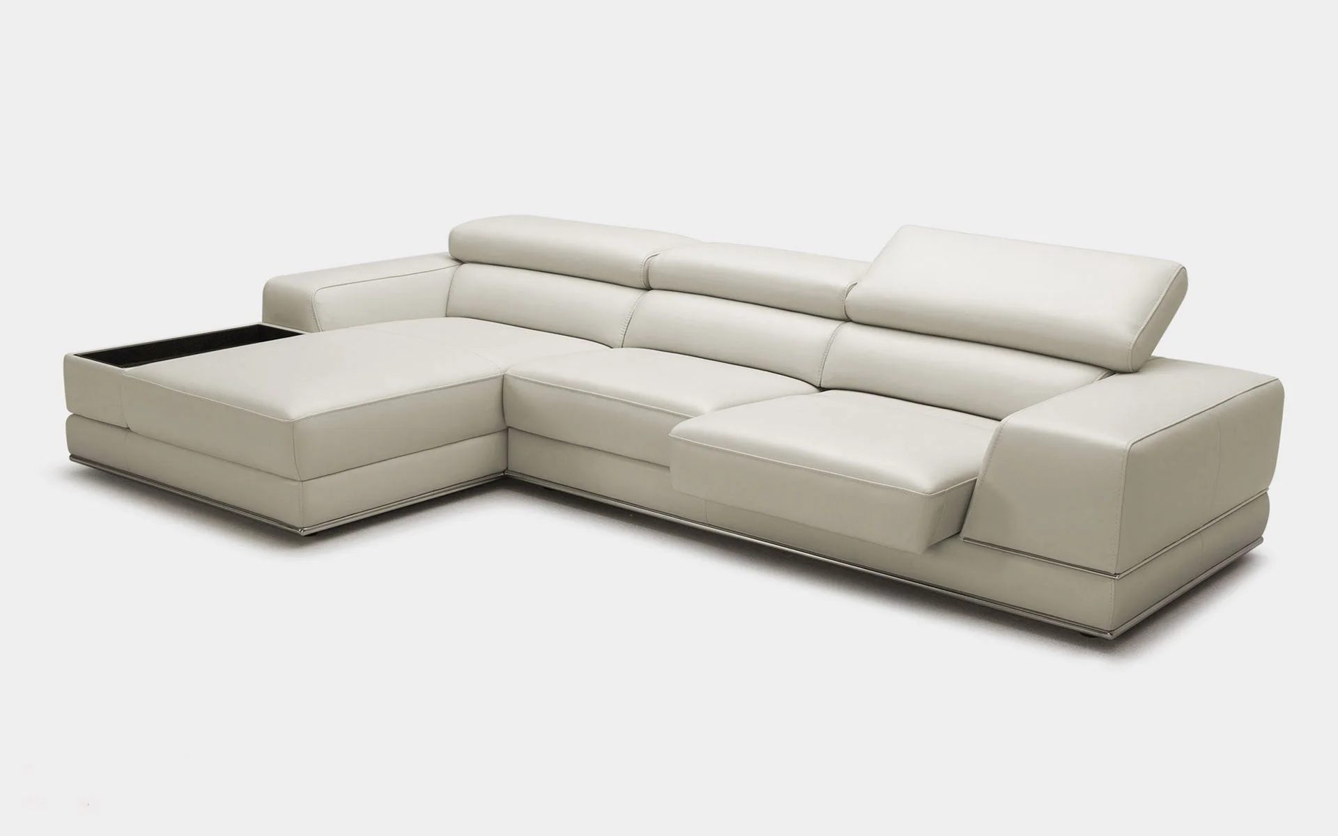 Geranium 6pc Modern Motion Leather Sectional with Storage - Image 6