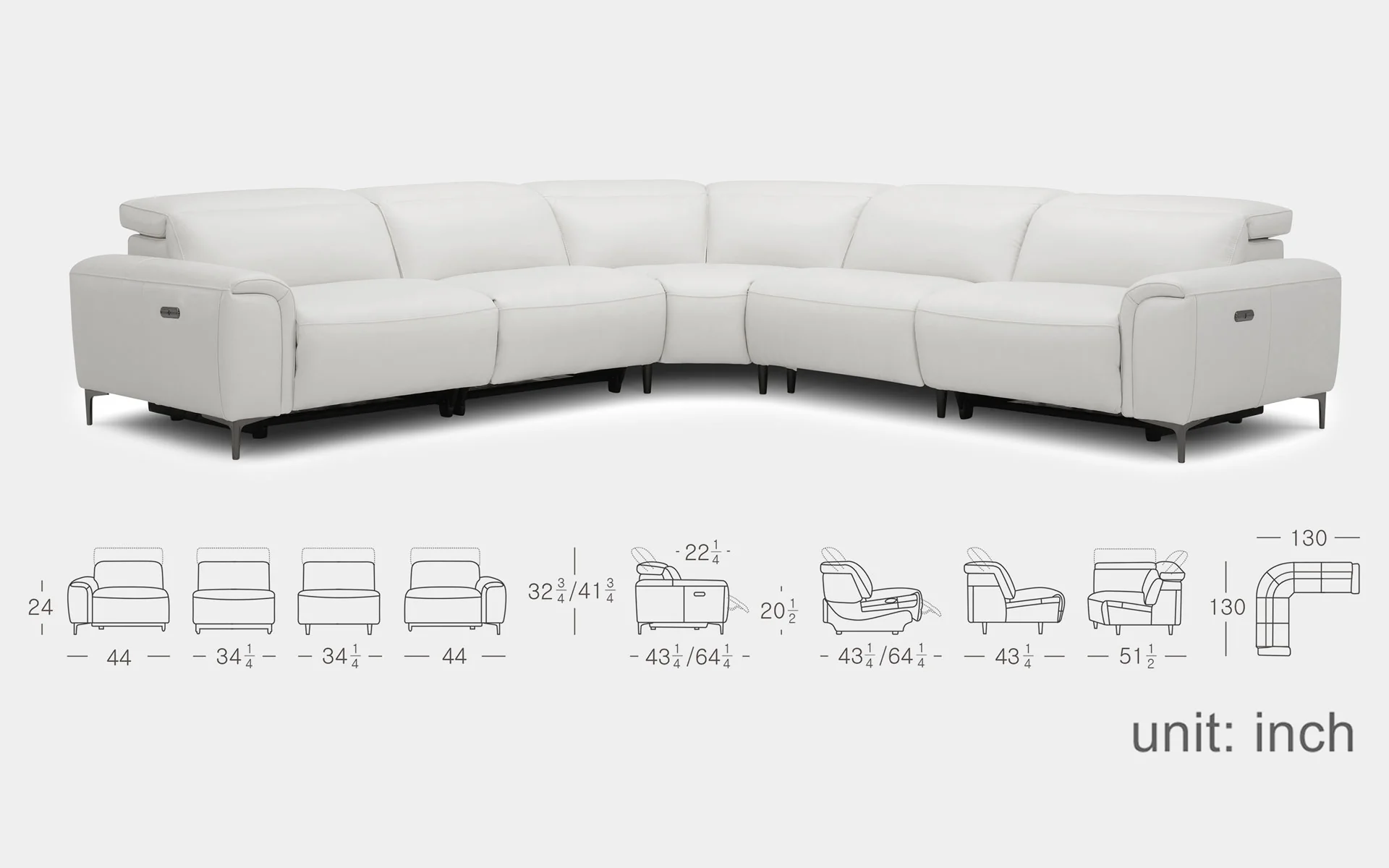 Girasole Modern Motion Reclining Sectional - Image 15