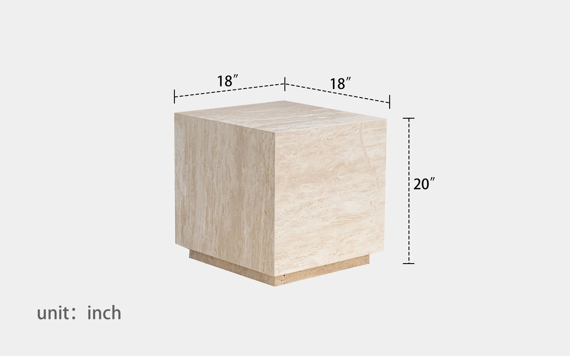 Illyria Travertine Square Side Table - Image 3