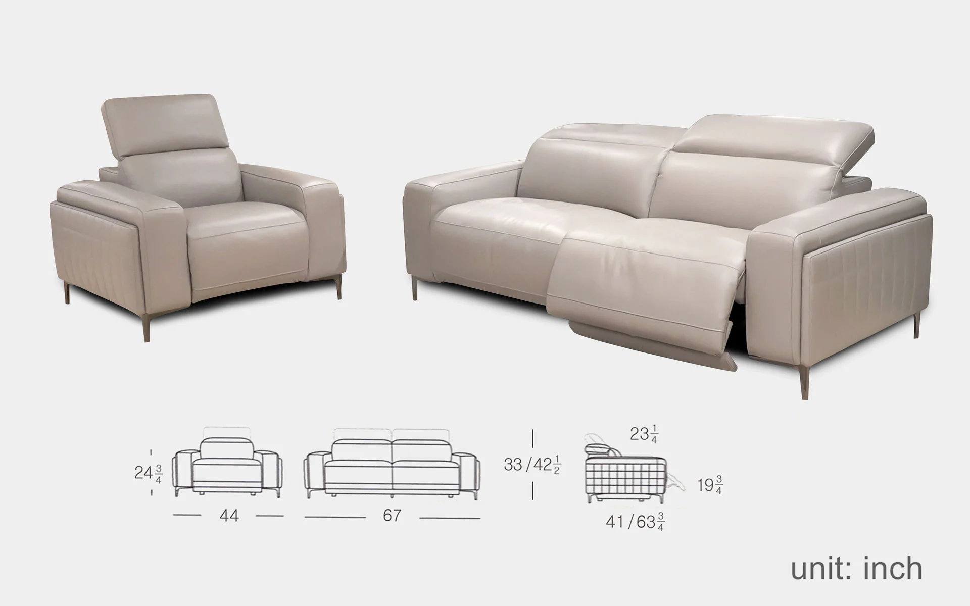 Lavandula Modern Motion Reclining Sofa Set - Image 23