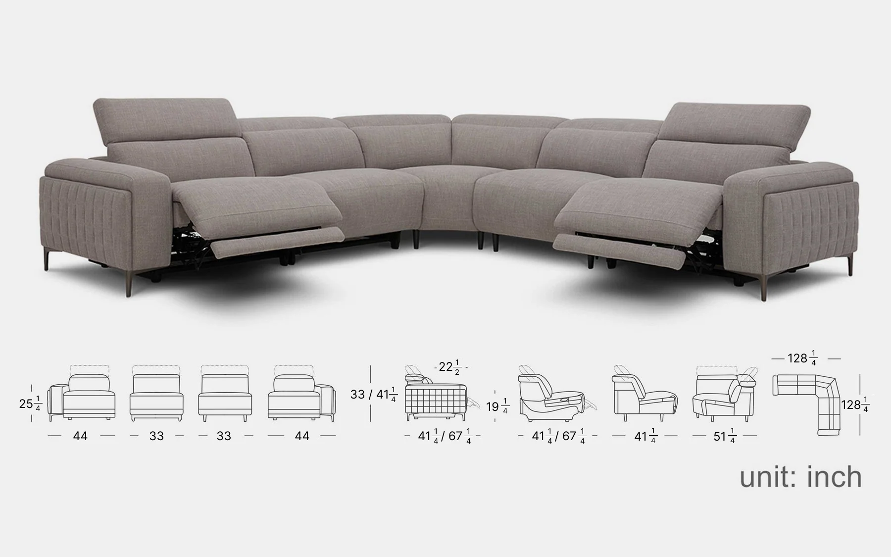 Lavandula Modern Motion Reclining Sectional - Image 18