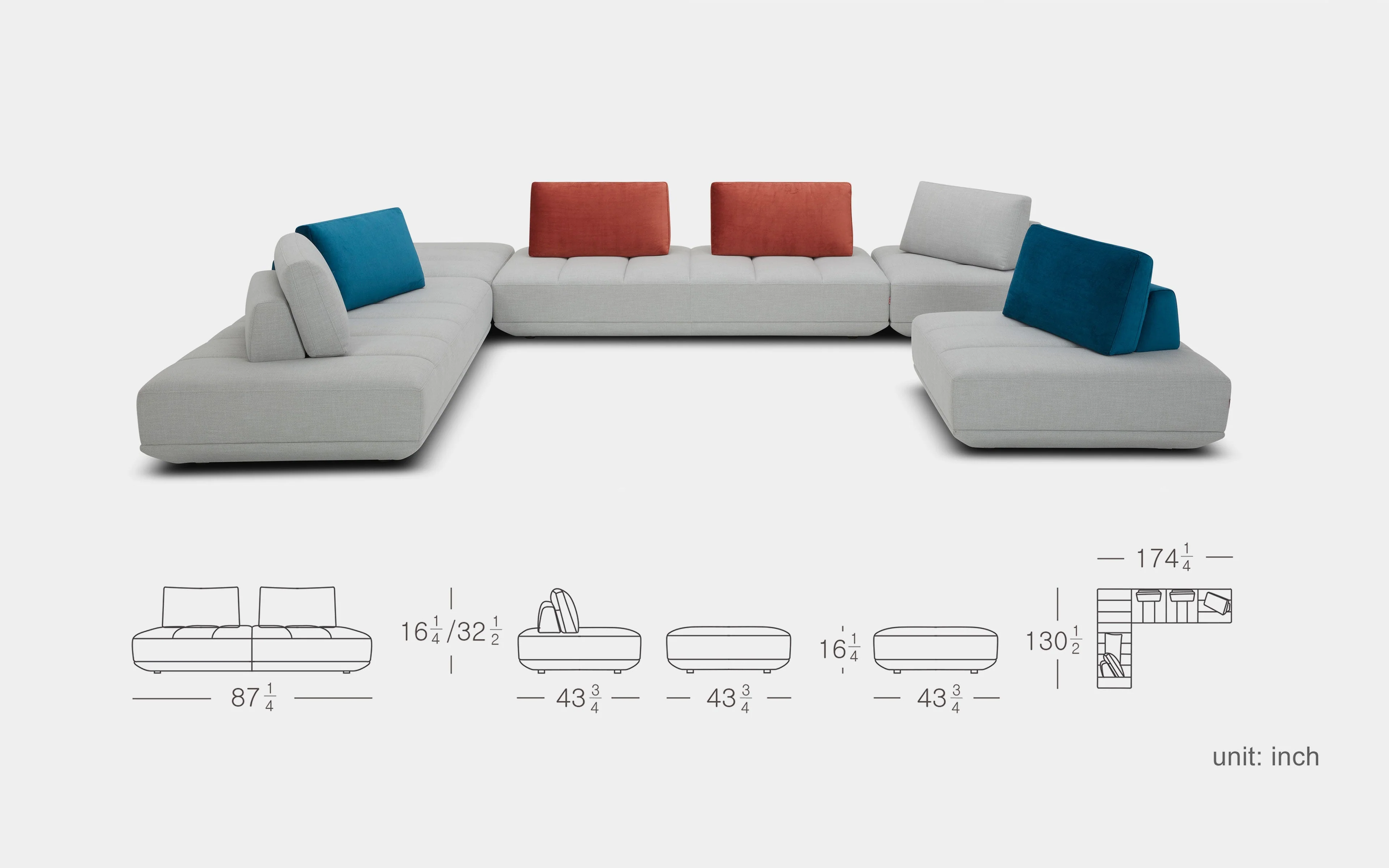 Levante 4pc Ultra Modern Motion Sectional Sofa - Image 11