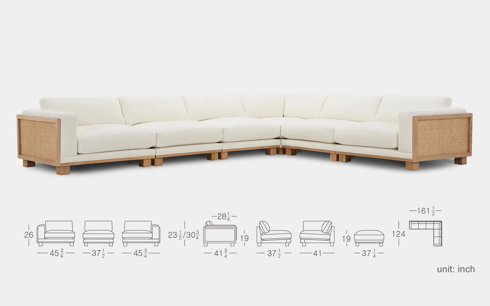 Malacca 6pc Modern Motion Sectional Sofa - Image 5