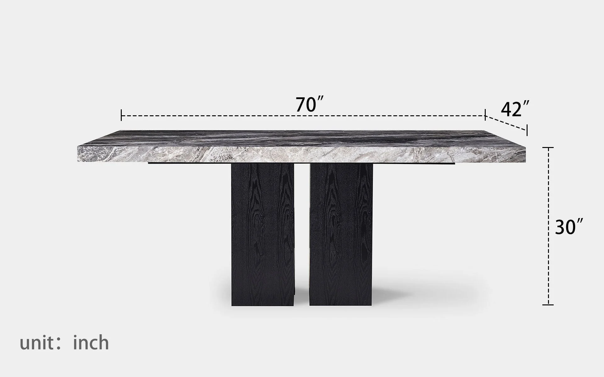Noir Elegance Rectangle Dining Table - Image 6