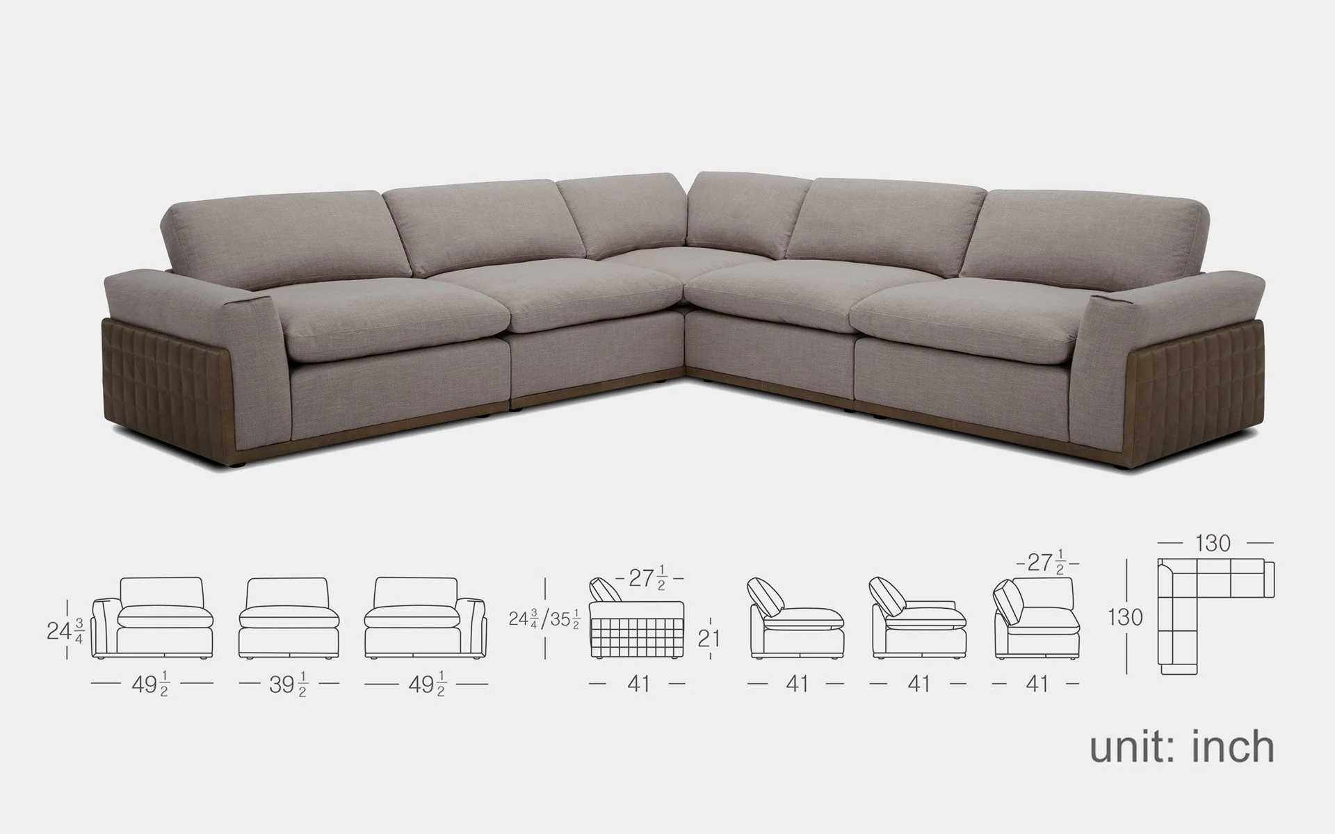 Notus 6pc Modern Motion Sectional Sofa - Image 14