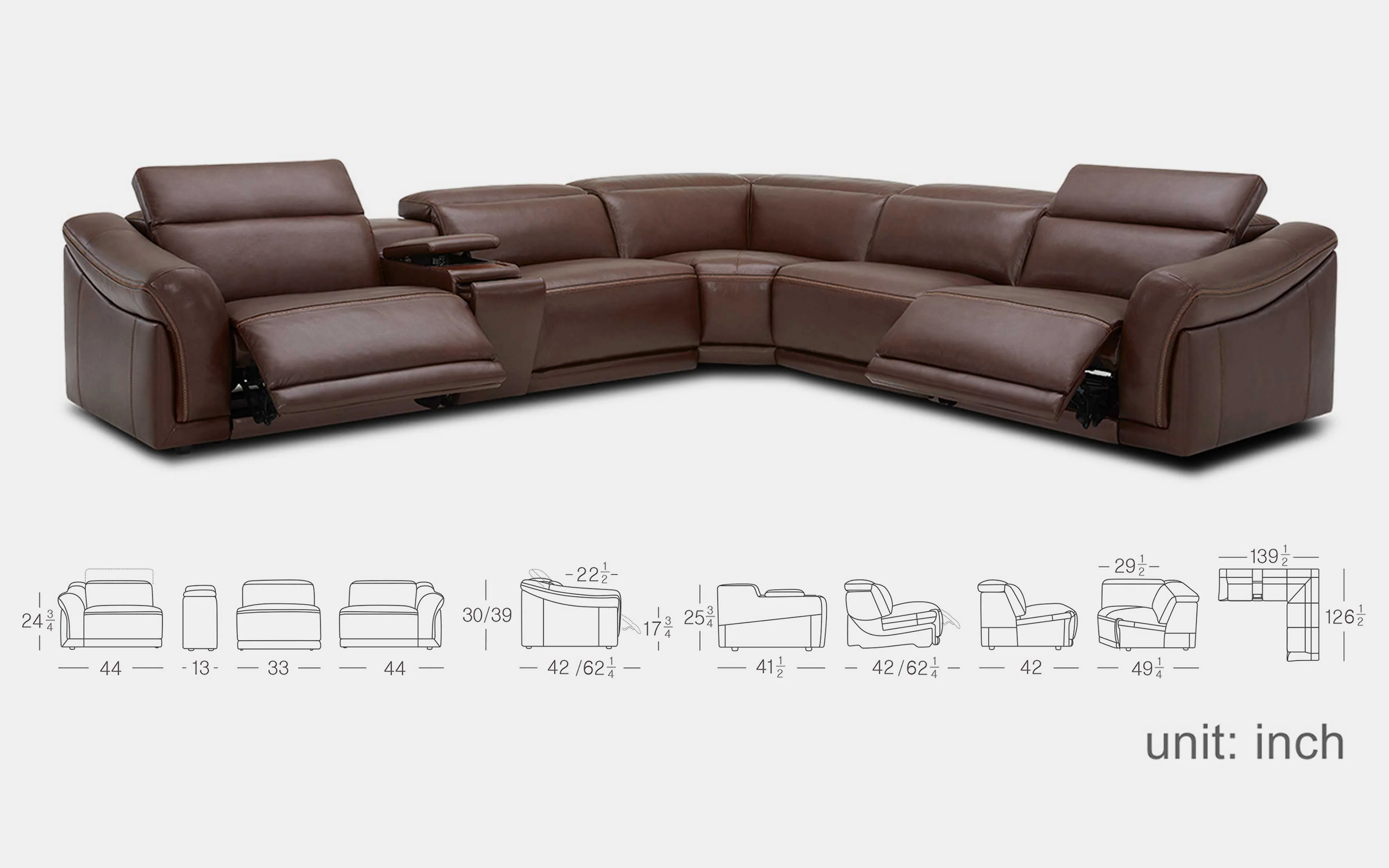 Ortensia Modern Motion Reclining Sectional - Image 25