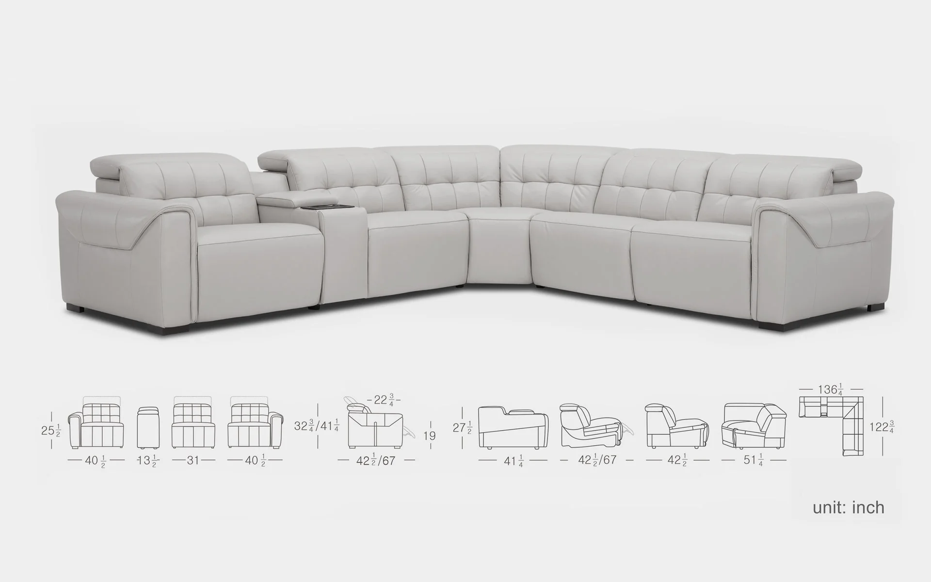 Ostro Modern Motion Reclining Sectional - Image 12