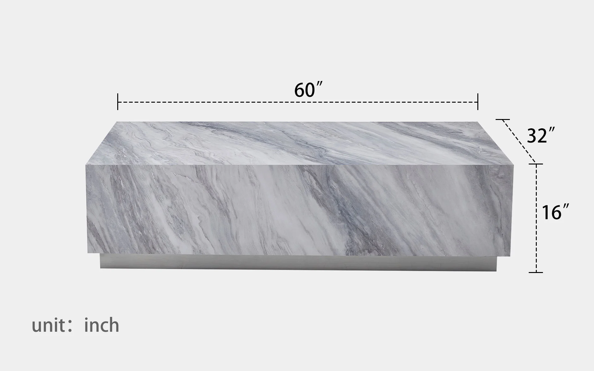 Perseus Sintered Stone Rectangle Coffee Table - Image 6