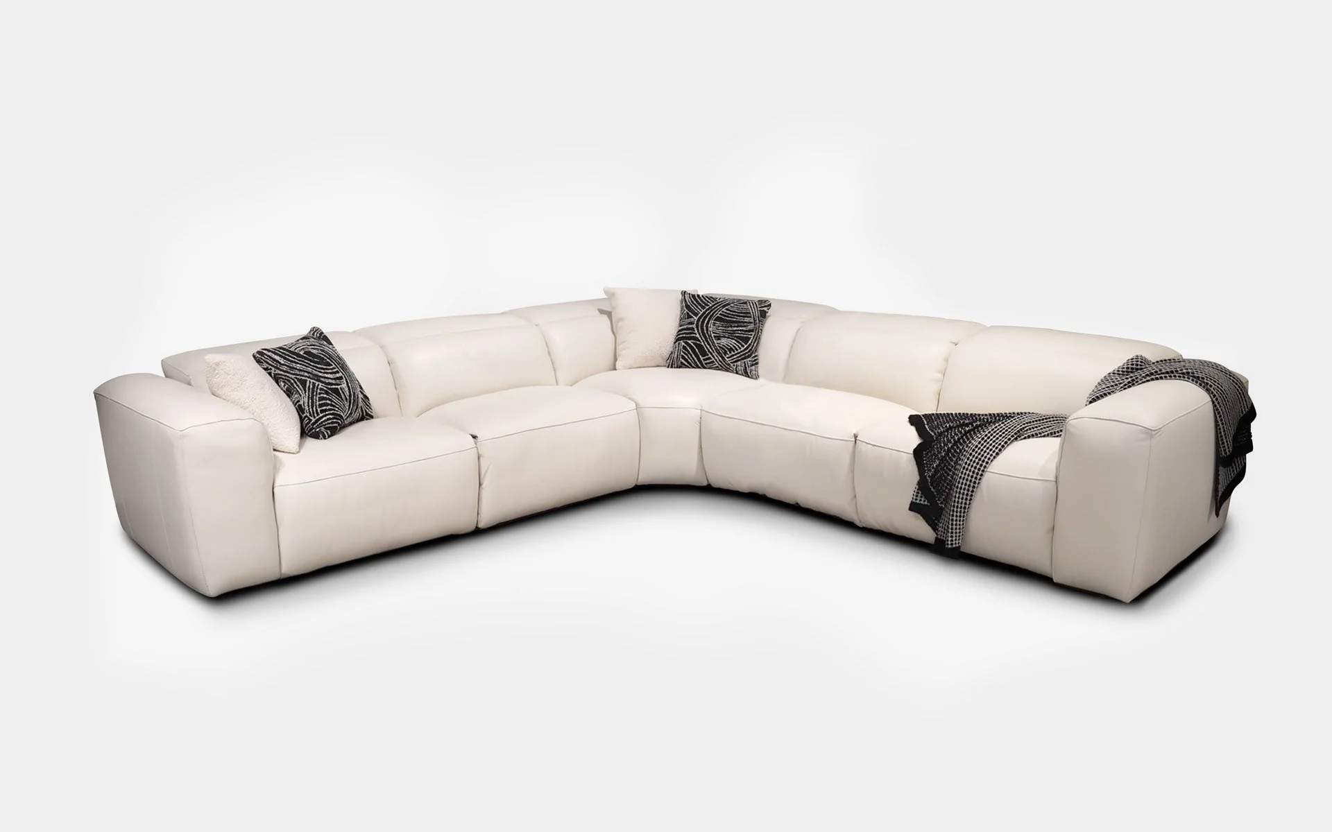 Rosabella 5pc Modern Leather Reclining Sectional - Image 4