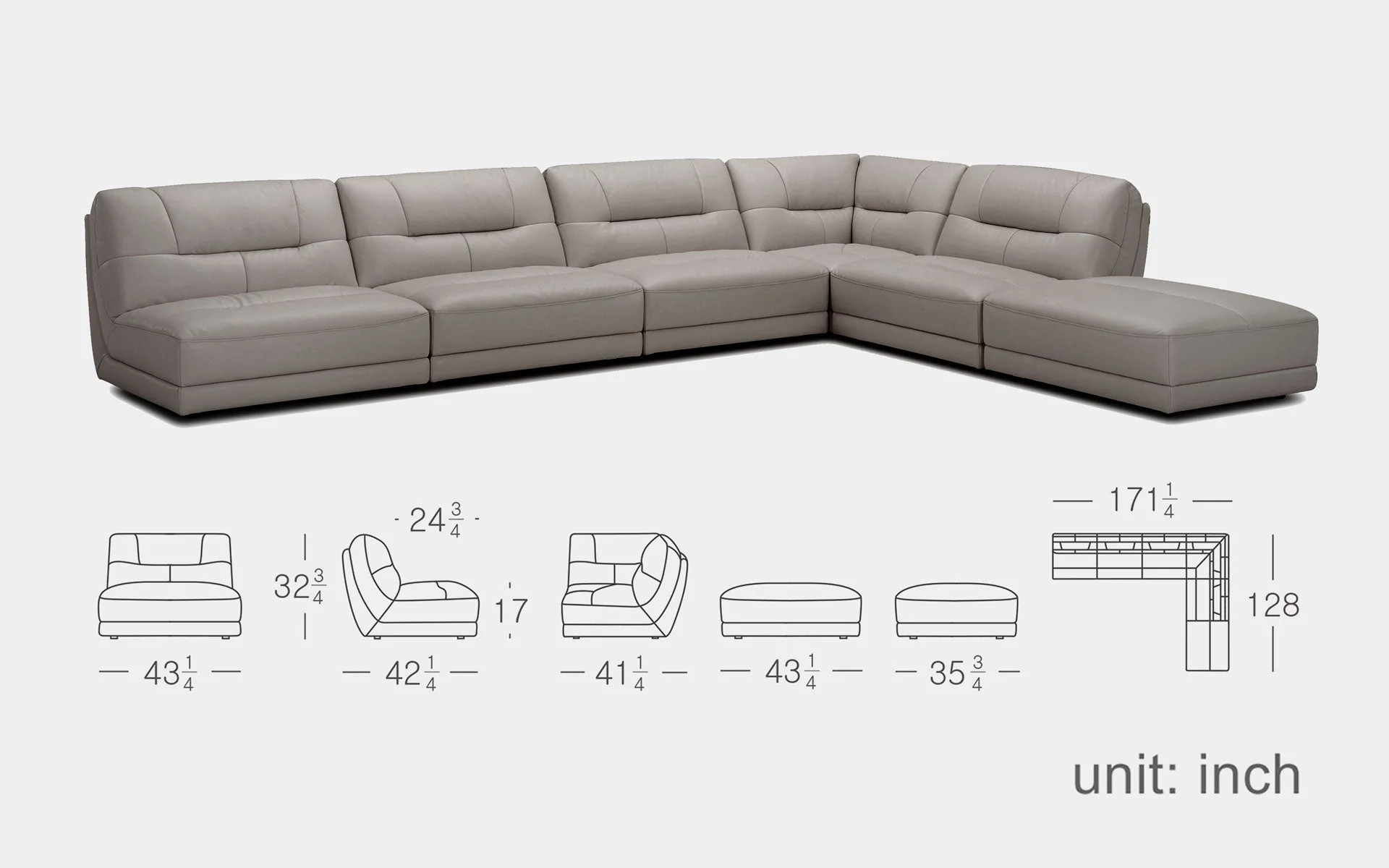 Skeiron 6pc Modern Motion Sectional Sofa - Image 10