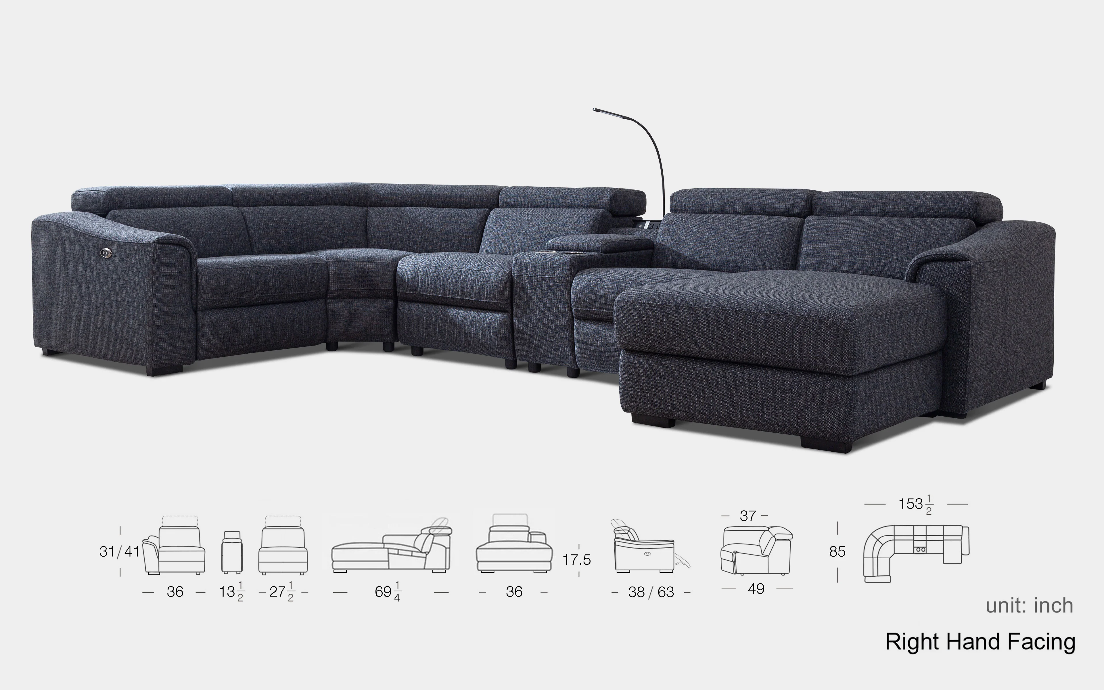 Violetta 6pc Modern Motion Reclining Sectional - Image 25