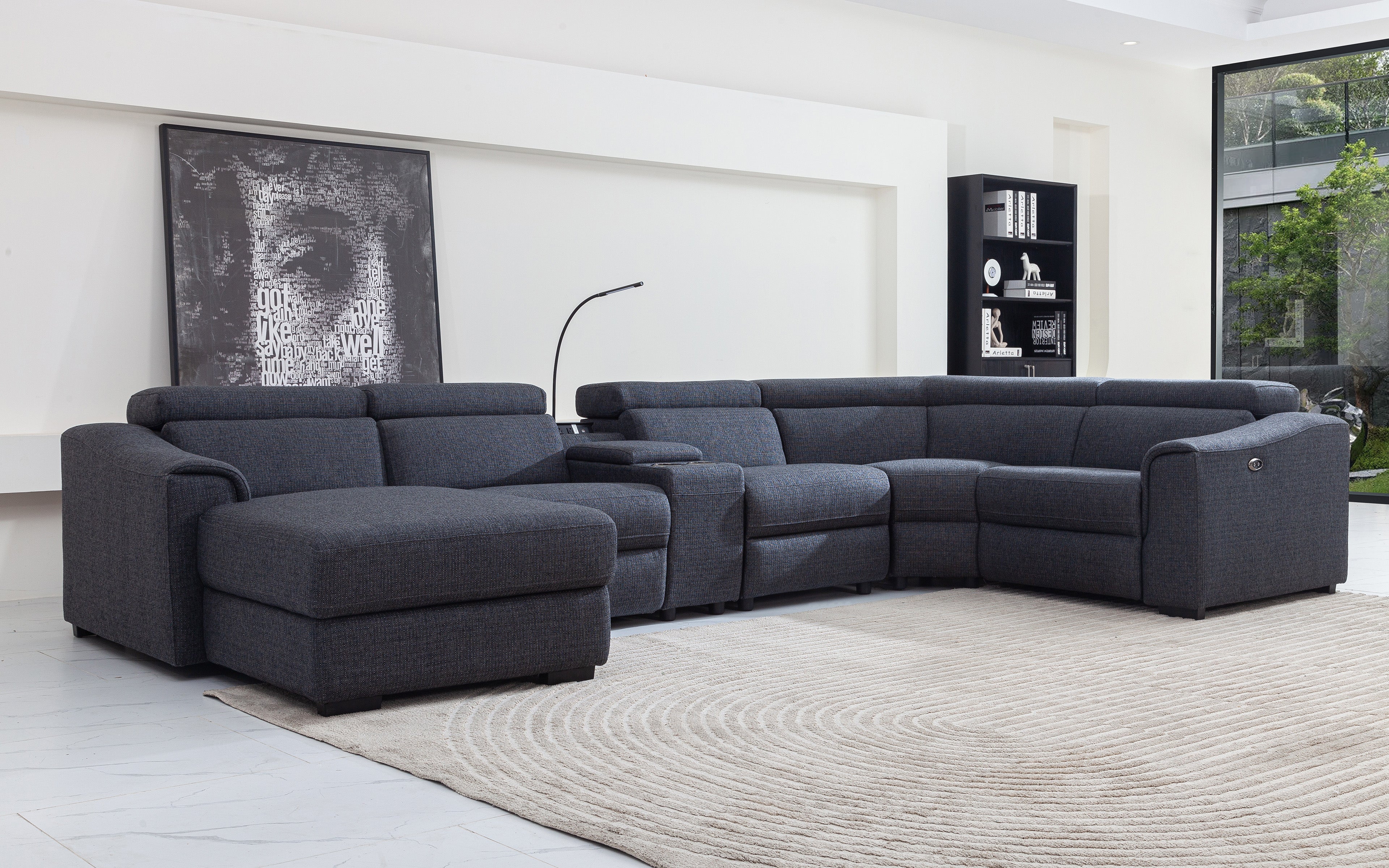 Violetta 6pc Modern Motion Reclining Sectional - Image 3
