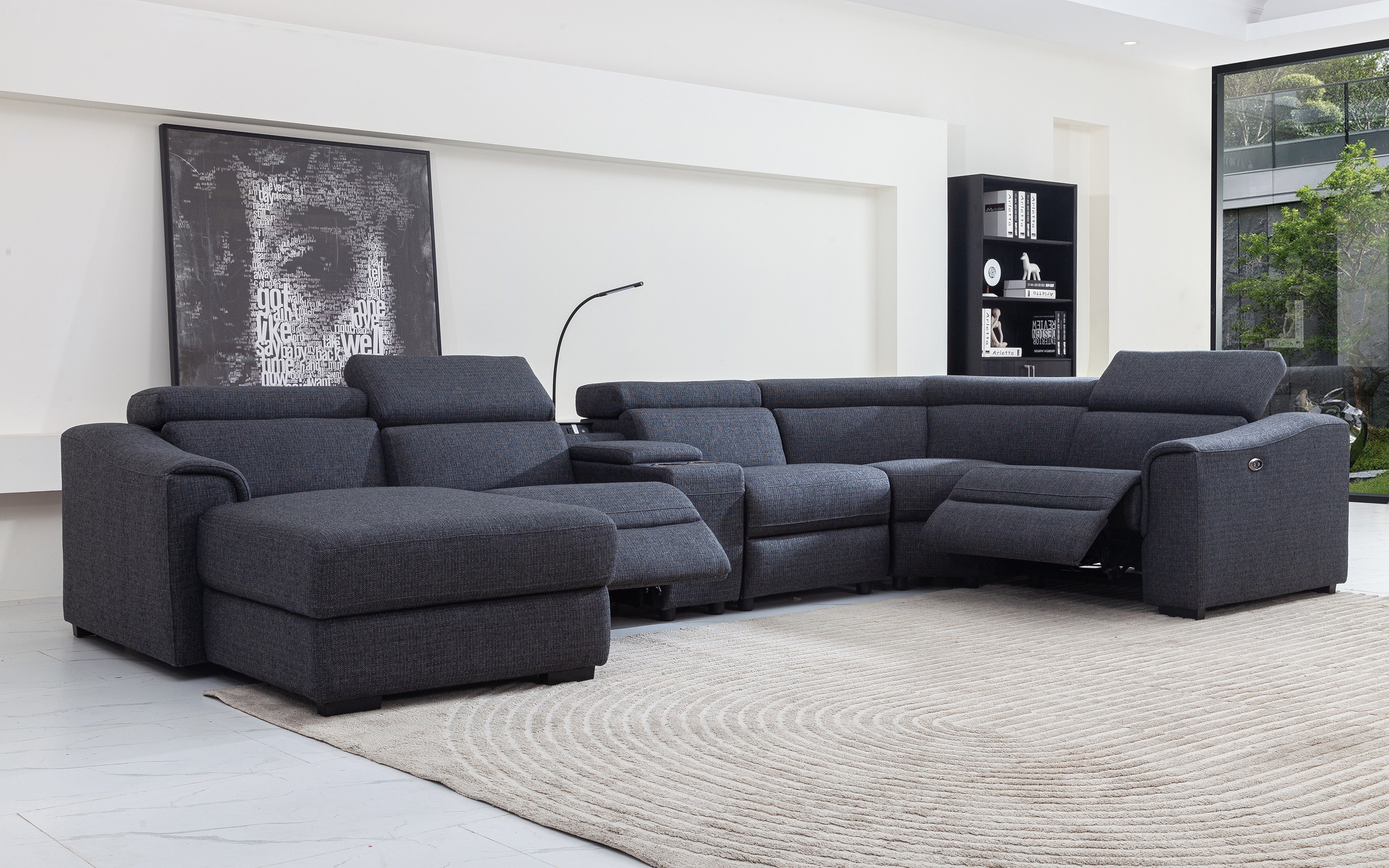Violetta 6pc Modern Motion Reclining Sectional - Image 7